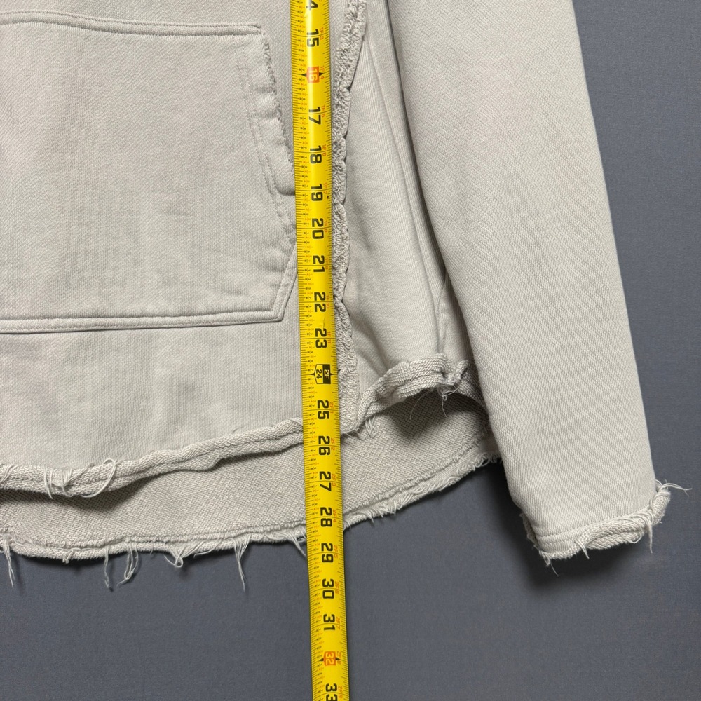 Natural Life Hoodie Womens L/XL Gray Raw Edge Pullover French Terry Boho Earthy - Picture 4 of 10